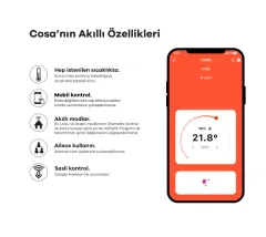 Cosa Akıllı Oda Termostatı Beyaz V5 P5TR-21W