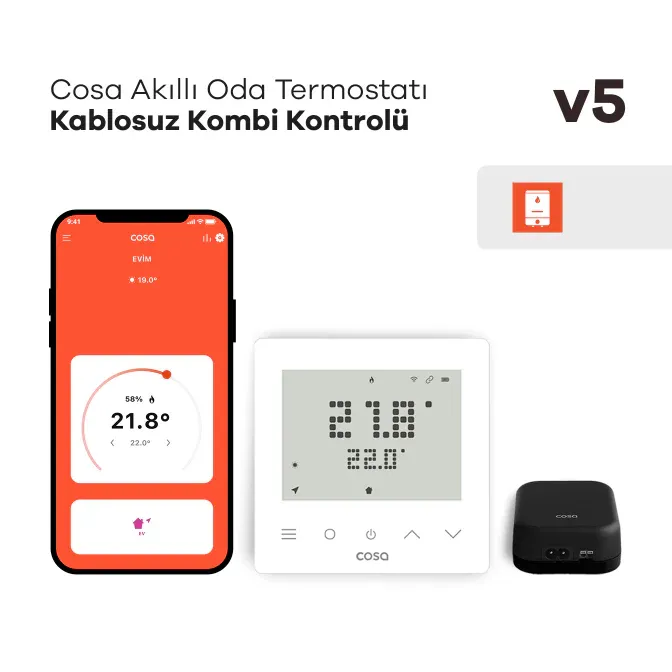 Cosa Akıllı Oda Termostatı Beyaz V5 P5TR-21W