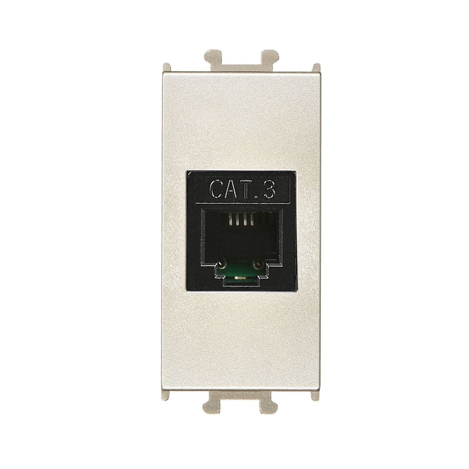 Günsan Domino Metalik Bej Telefon Prizi (Cat3) 1M