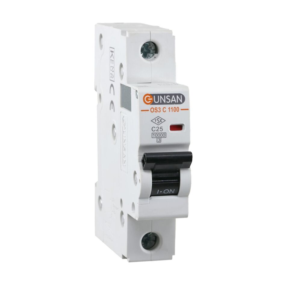 Günsan Valta Otomatik Sigorta 10kA C Tip 1P 25A