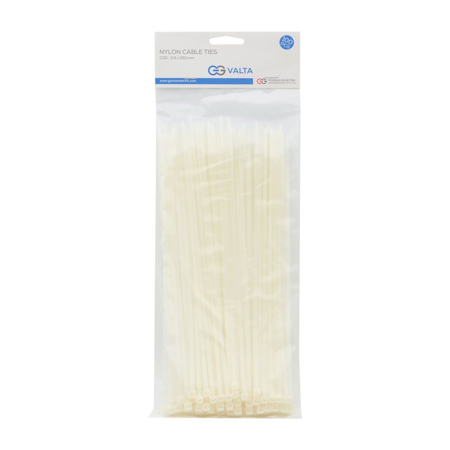 Günsan Valta Kablo Bağı T10 Beyaz (25cm x 3.6mm) x100