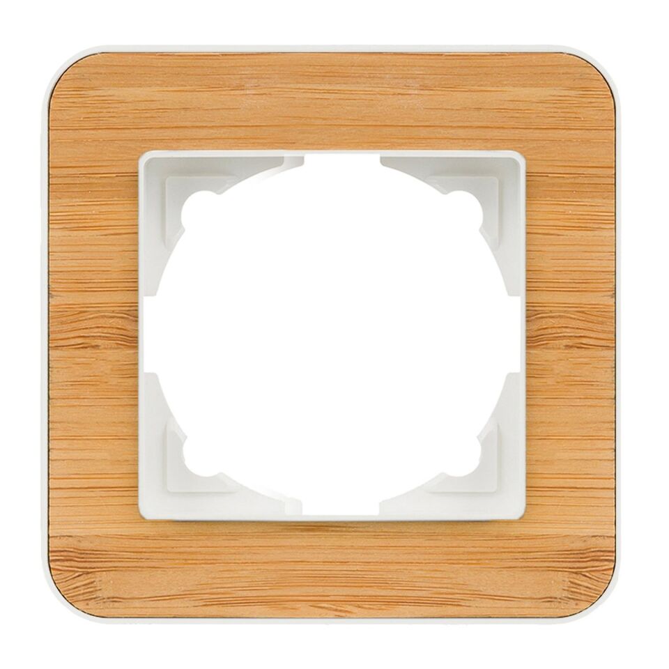 Günsan Radius Fildişi Beyazı & Natural Bamboo Tekli Çerçeve