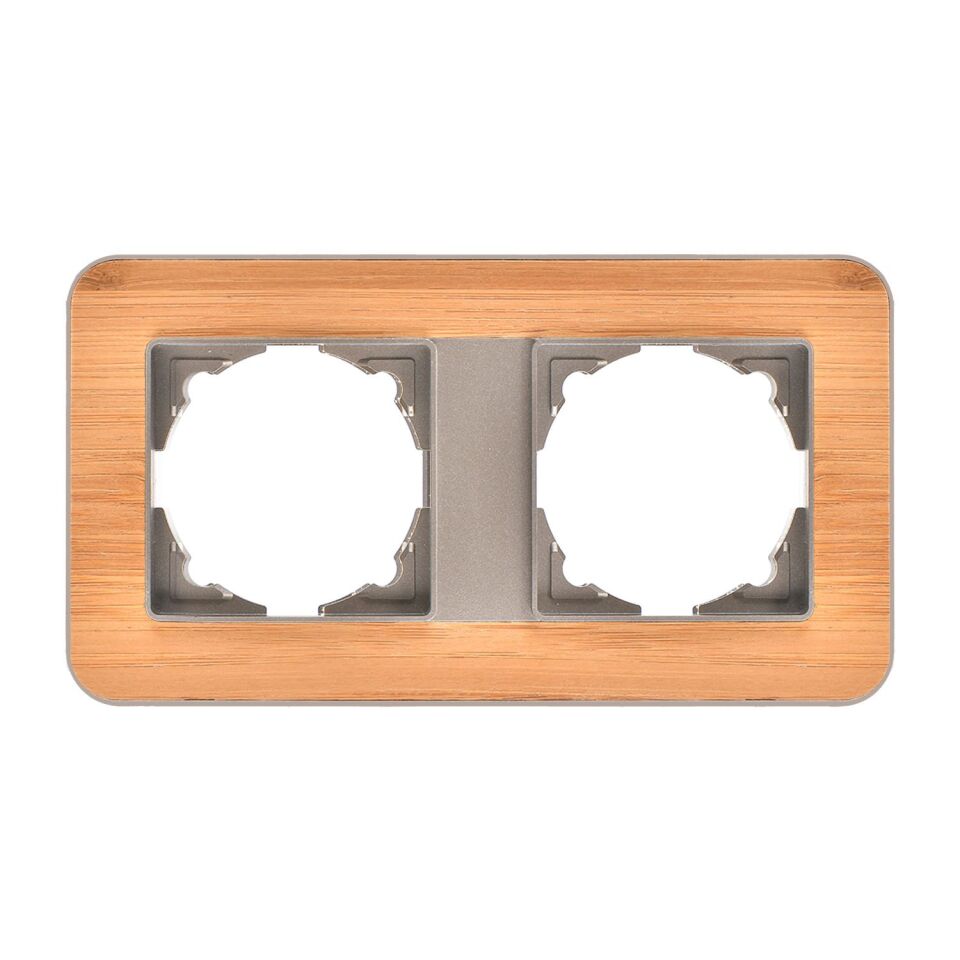 Günsan Radius Metalik Bej & Natural Bamboo İkili Çerçeve